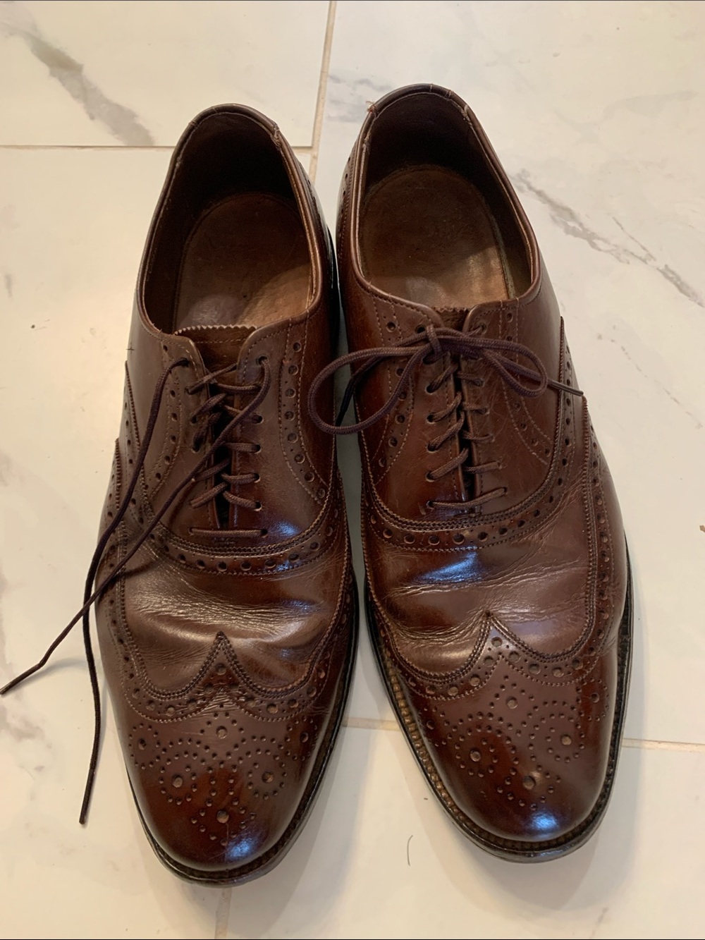 Allen Edmonds Boulevard - Brown Brogue Wingtip Oxfords